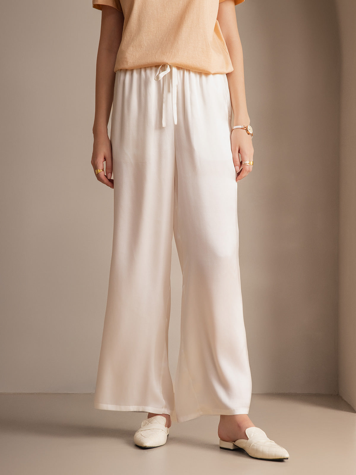 [Rosa] SilkSilky-IT Seta pura Womens Pants 007