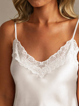 [Bianco] SilkSilky-IT Sleeveless V Neck Set di Bretelle 004