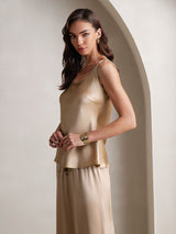 [Champagne] SilkSilky-IT Senza maniche Scollo quadrato Set di Bretelle 007