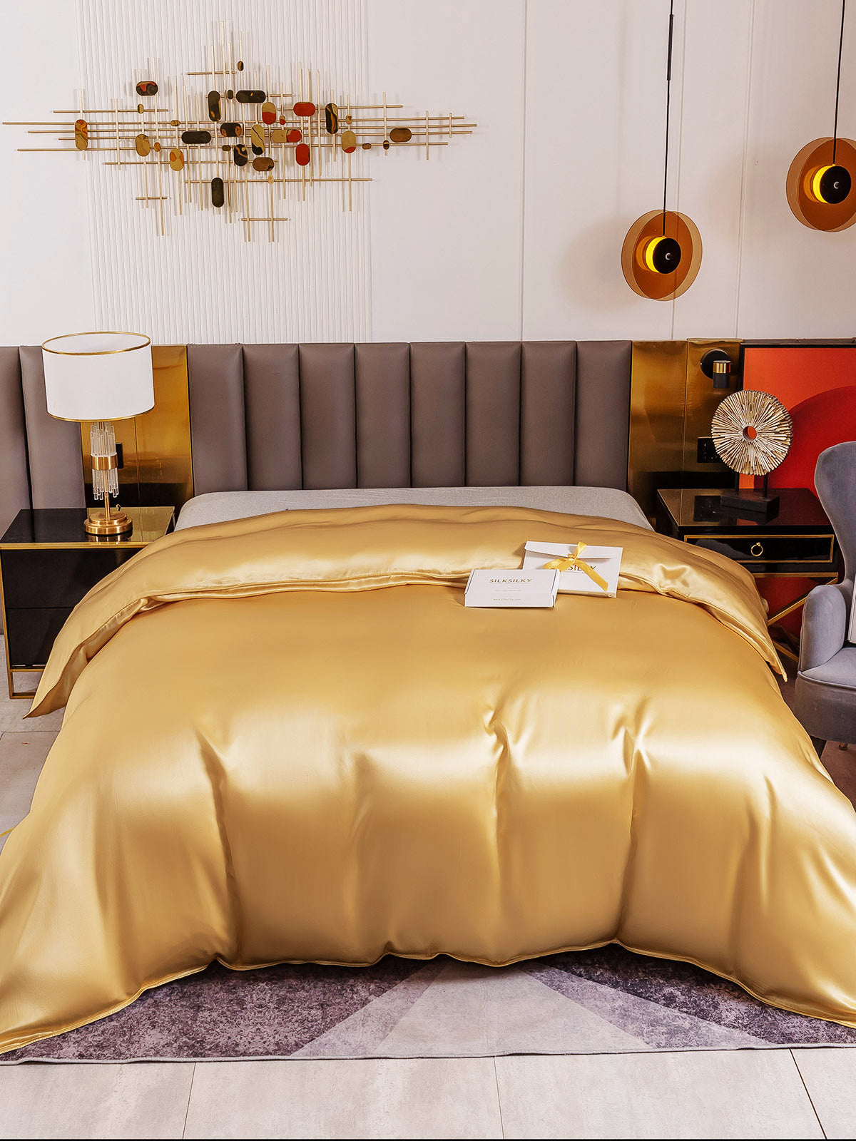 [Champagne] SilkSilky-IT 19Momme Seta pura Duvet Cover 002