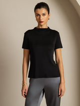 [Nero] SilkSilky-IT Short Sleeve Magliette donna 003