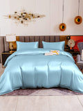 SilkSilky IT 19Momme Seta pura Bedding Set Azzurro 002