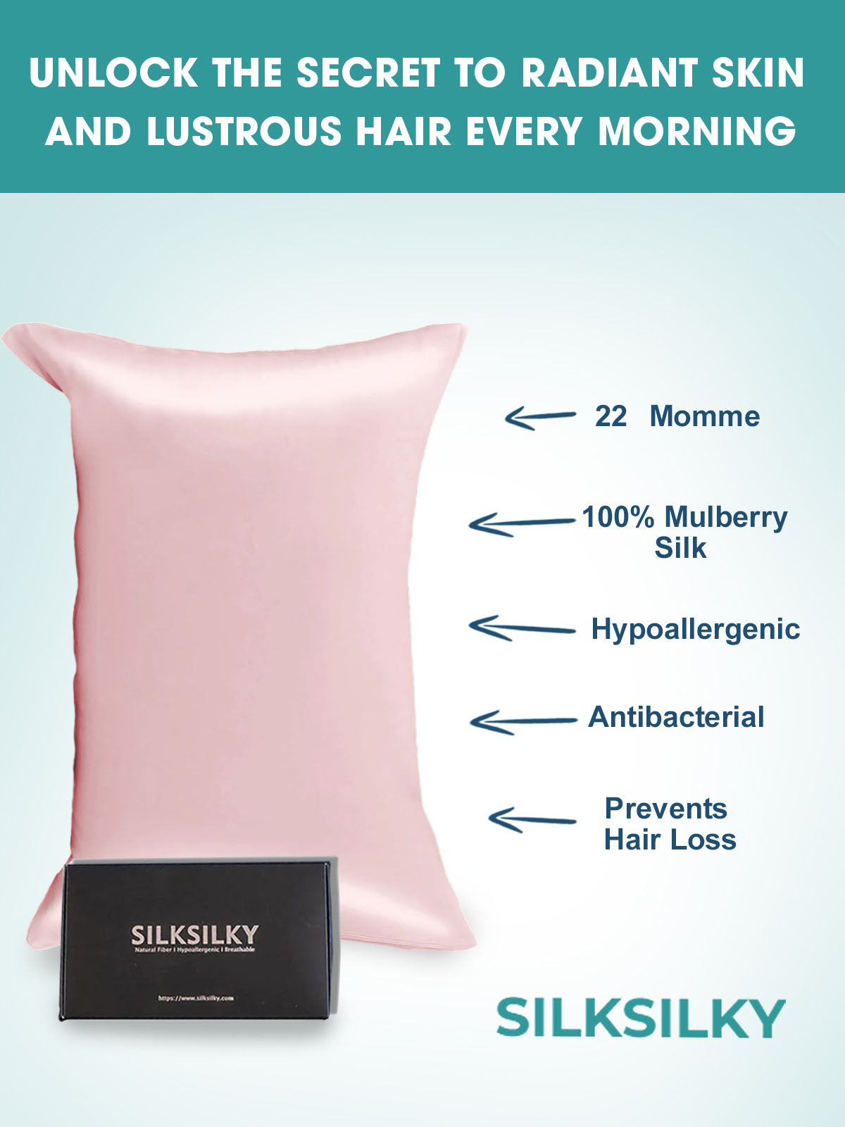 [Rosa] SilkSilky-IT 22Momme Seta pura Pillowcase 003