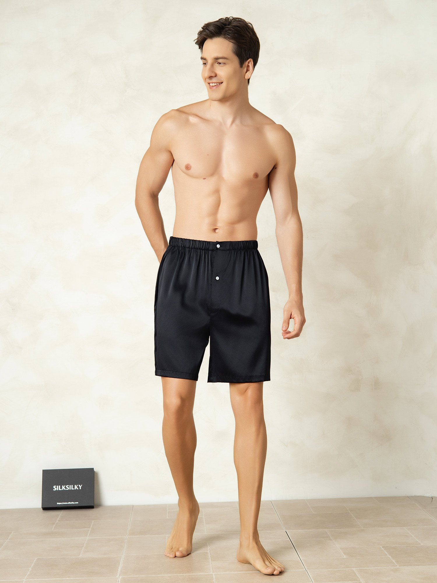 [Nero] SilkSilky-IT Seta pura Mens Sleep Bottoms 003