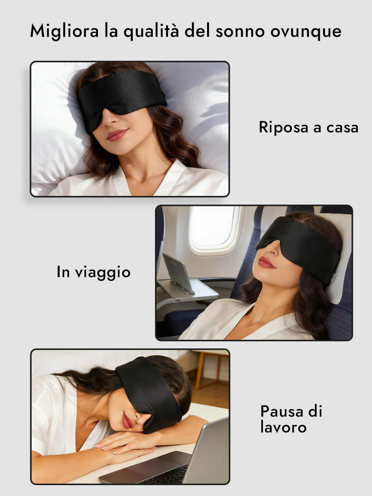 [Nero] SilkSilky-IT Mascherina da Notte 006