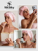 [Rosa Chiaro] SilkSilky-IT Cuffia di seta 005