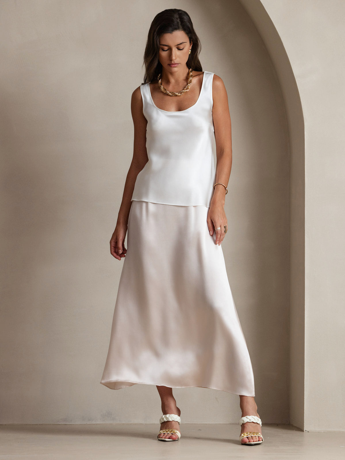 [Bianco] SilkSilky-IT 19Momme Seta Camisoles 006