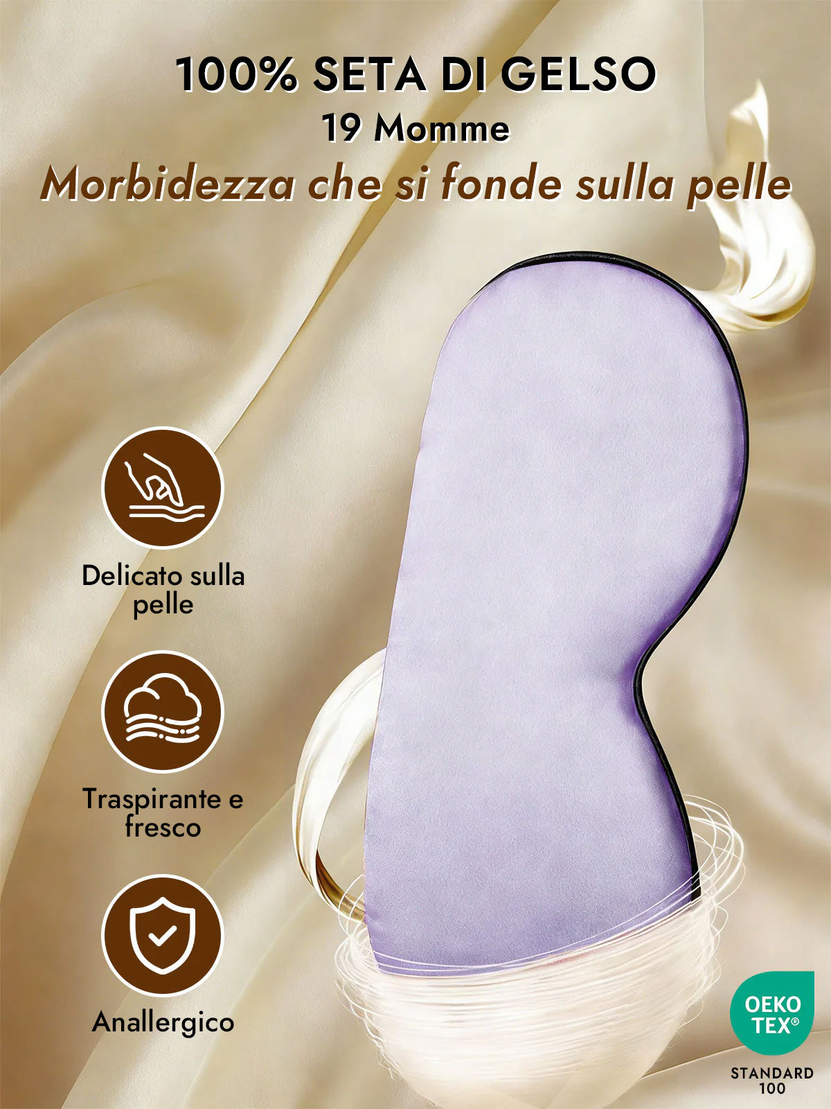 [Lavanda] SilkSilky-IT Mascherina da Notte 003