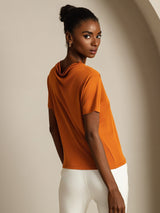 [Arancia] SilkSilky-IT Short Sleeve Magliette donna 002