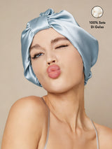 [Azzurro] SilkSilky-IT Cuffia di seta 001