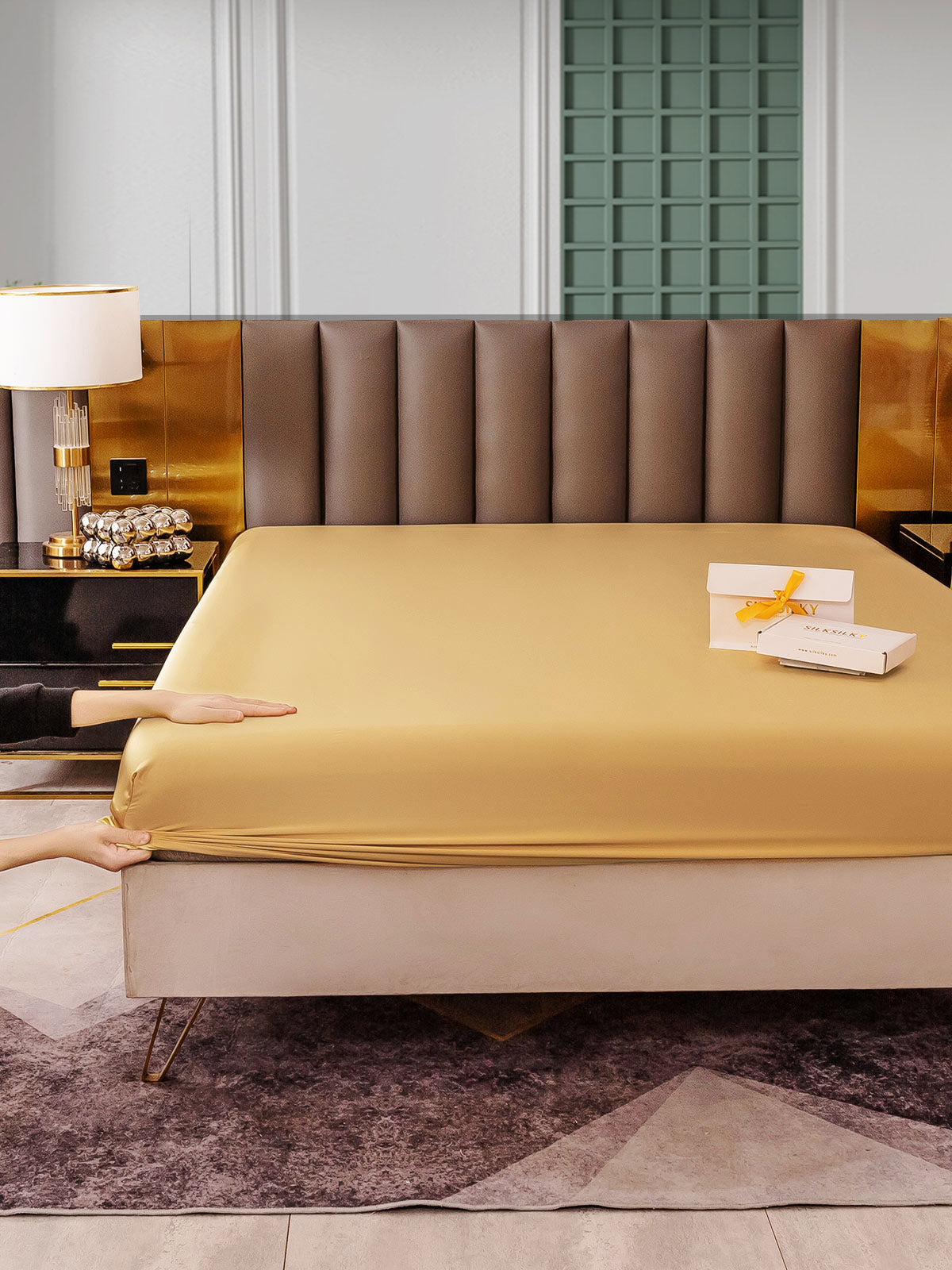 [Champagne] SilkSilky-IT 25Momme Seta pura Sheet 006
