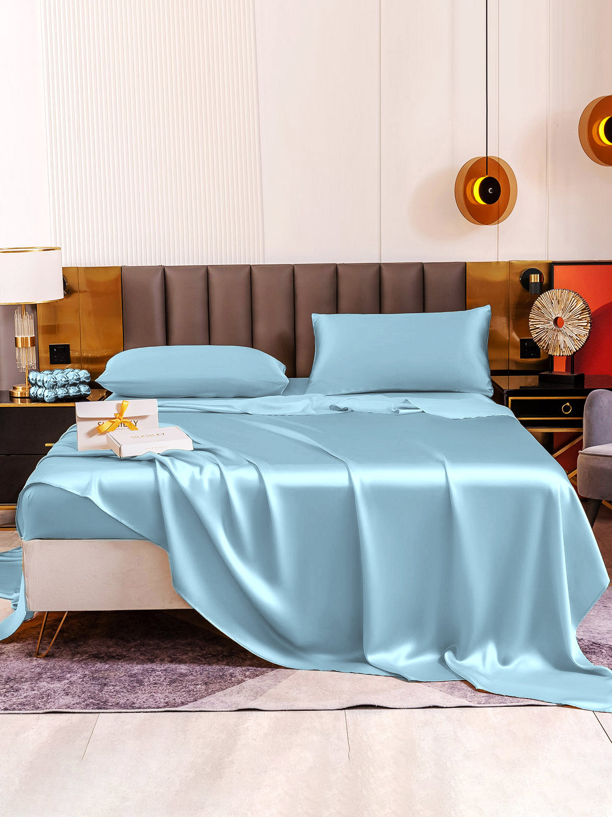 [Azzurro] SilkSilky-IT 19Momme Seta pura Bedding Set 005