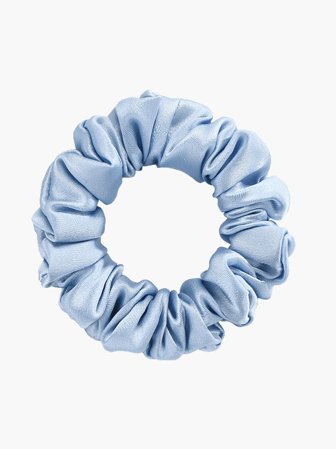 SilkSilky-IT 19Momme Seta pura Scrunchie Azzurro 004