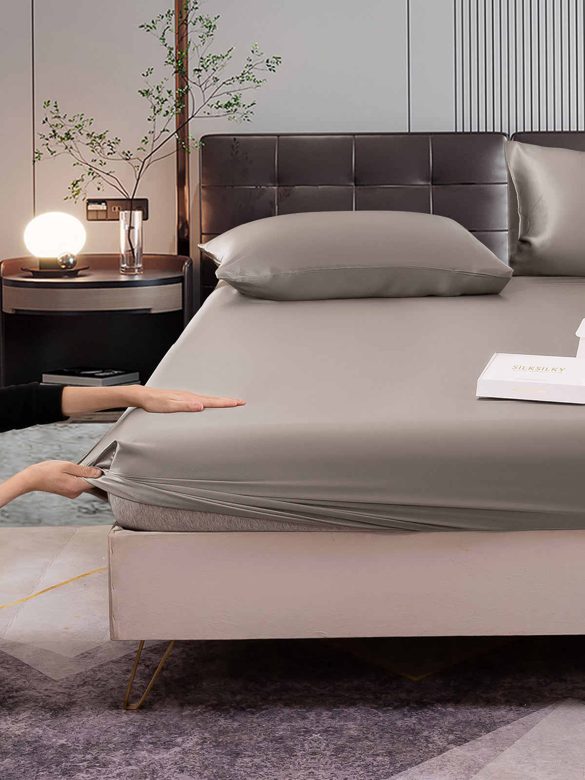 [Grigio] SilkSilky-IT 22Momme Seta pura Bedding Set 006