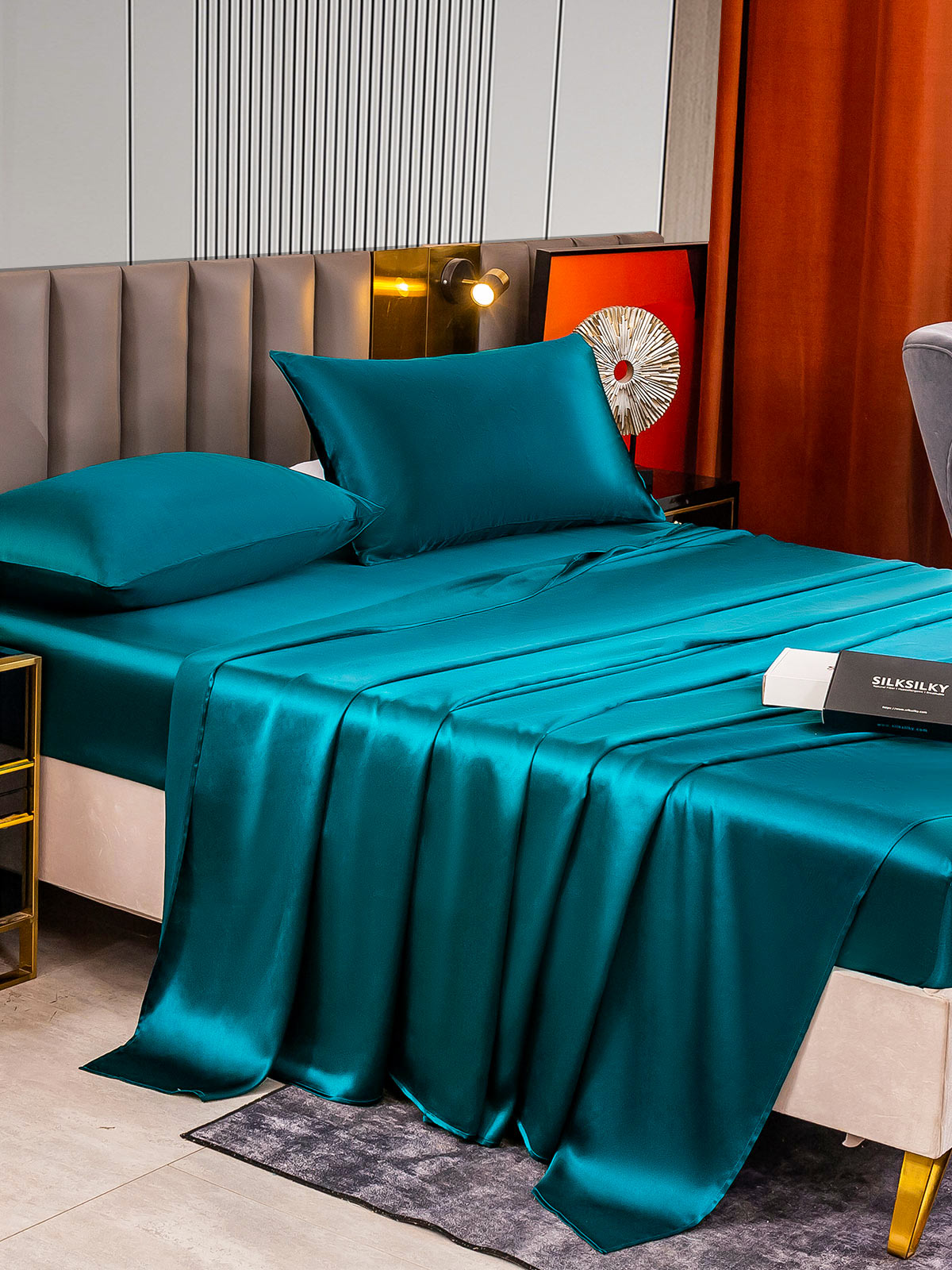 [Verde Acqua] SilkSilky-IT 22Momme Seta pura Bedding Set 003