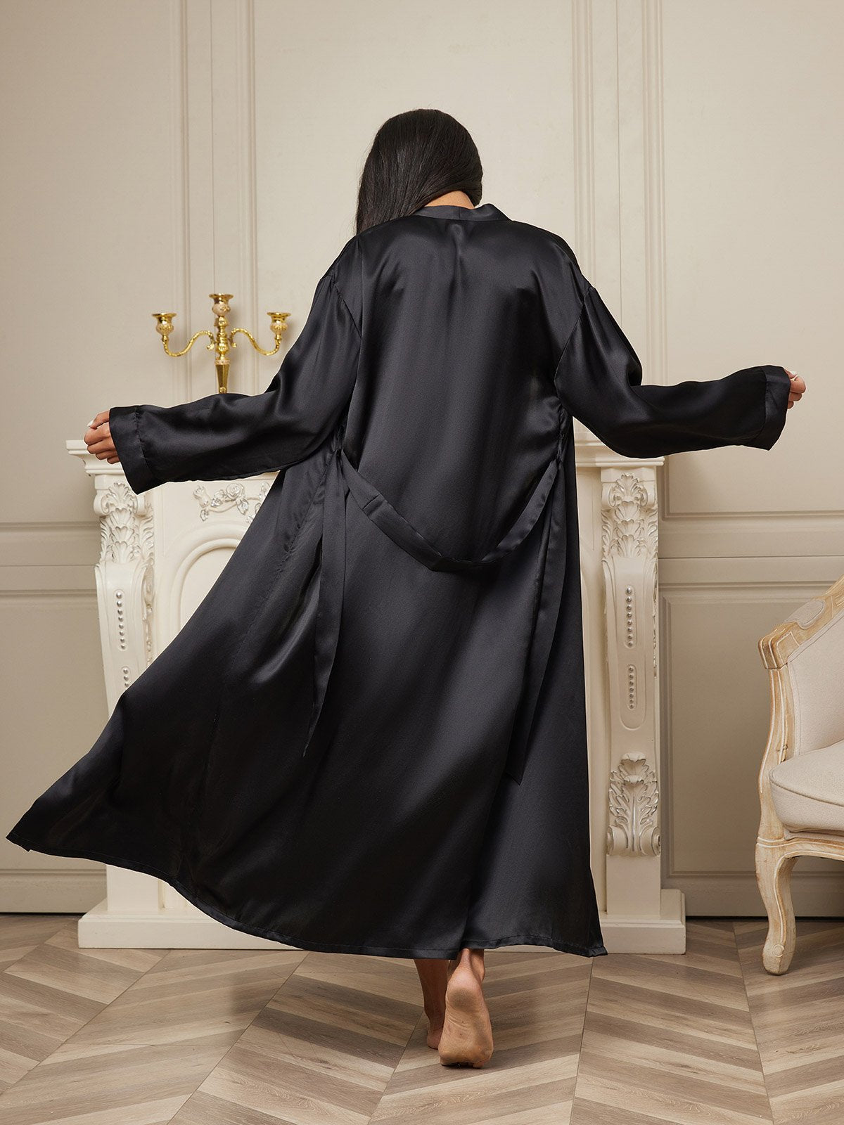 [Nero] SilkSilky-IT Seta pura Womens Robe 002