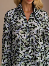 [Leopardo Ottanio] SilkSilky-IT Long Sleeve Lapel Collar Camicette 003