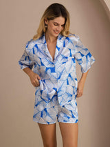 [Foglia di Ghiaccio] SilkSilky-IT Short Sleeve Notch Collar Pigiami da donna 003