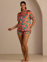 [Elefante Argilla] SilkSilky-IT Short Sleeve Lapel Collar Pigiami da donna 006