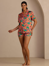 [Elefante Argilla] SilkSilky-IT Short Sleeve Lapel Collar Pigiami da donna 006