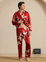 [Vino] SilkSilky-IT Long Sleeve Lapel Collar Pigiami da uomo 005