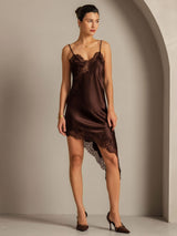 [Marrone] SilkSilky-IT Seta pura Dress 006