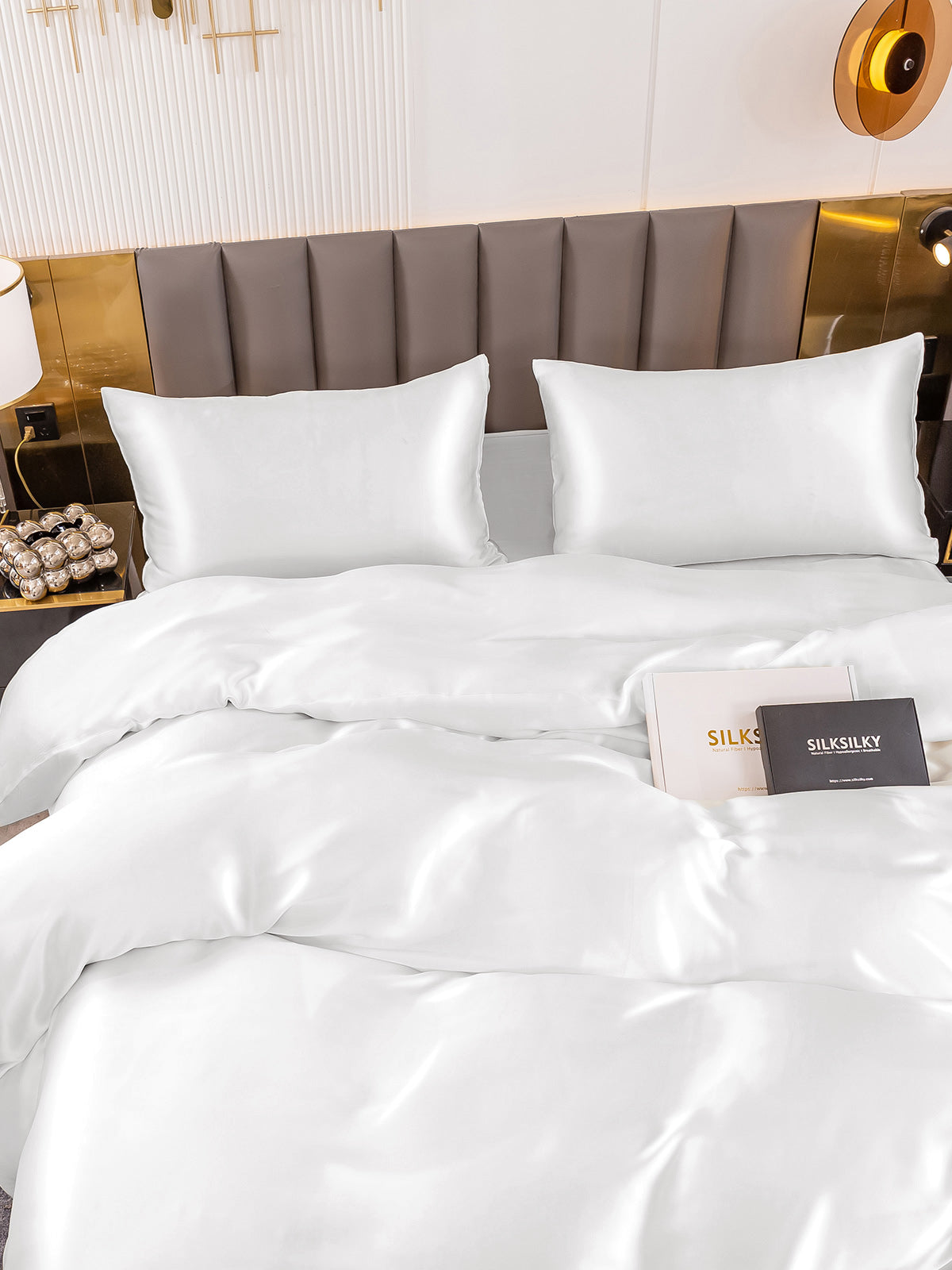 [Bianco] SilkSilky-IT 19Momme Seta pura Bedding Set 004