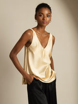 [Champagne] SilkSilky-IT Sleeveless V Neck Cami 001