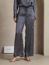 [Ginkgo Blu Navy] SilkSilky-IT 19Momme Seta Womens Pants 001