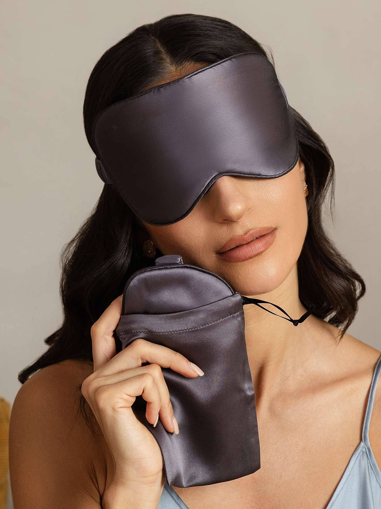 [GrigioScuro] SilkSilky-IT Seta pura Eye Mask 002