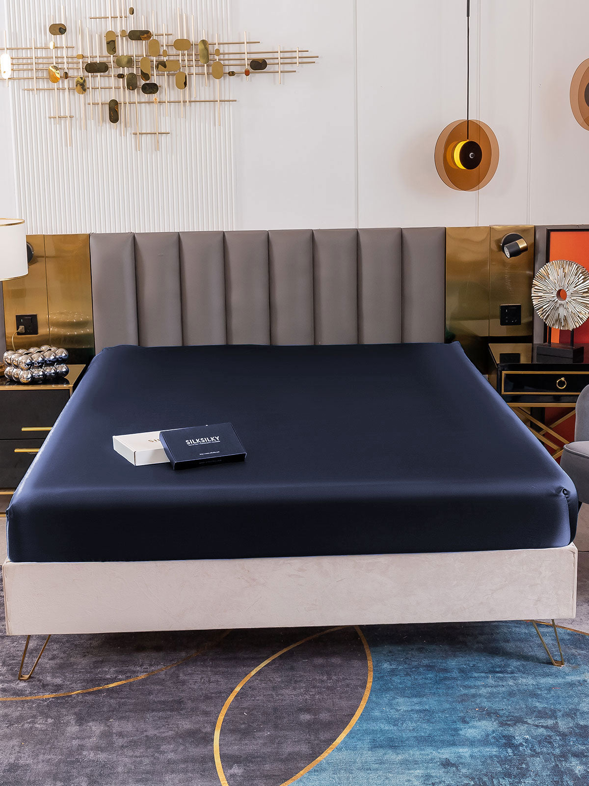 [Blu Scuro] SilkSilky-IT 19Momme Seta pura Sheet 002
