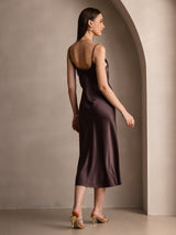 [Caffè] SilkSilky-IT Sleeveless V Neck Vestiti da donna 002