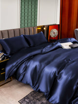 [Blu Scuro] SilkSilky-IT 25Momme Set di biancheria da letto 006