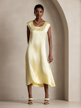 [Giallo Chiaro] SilkSilky-IT Cap Sleeve Vestiti da donna 001