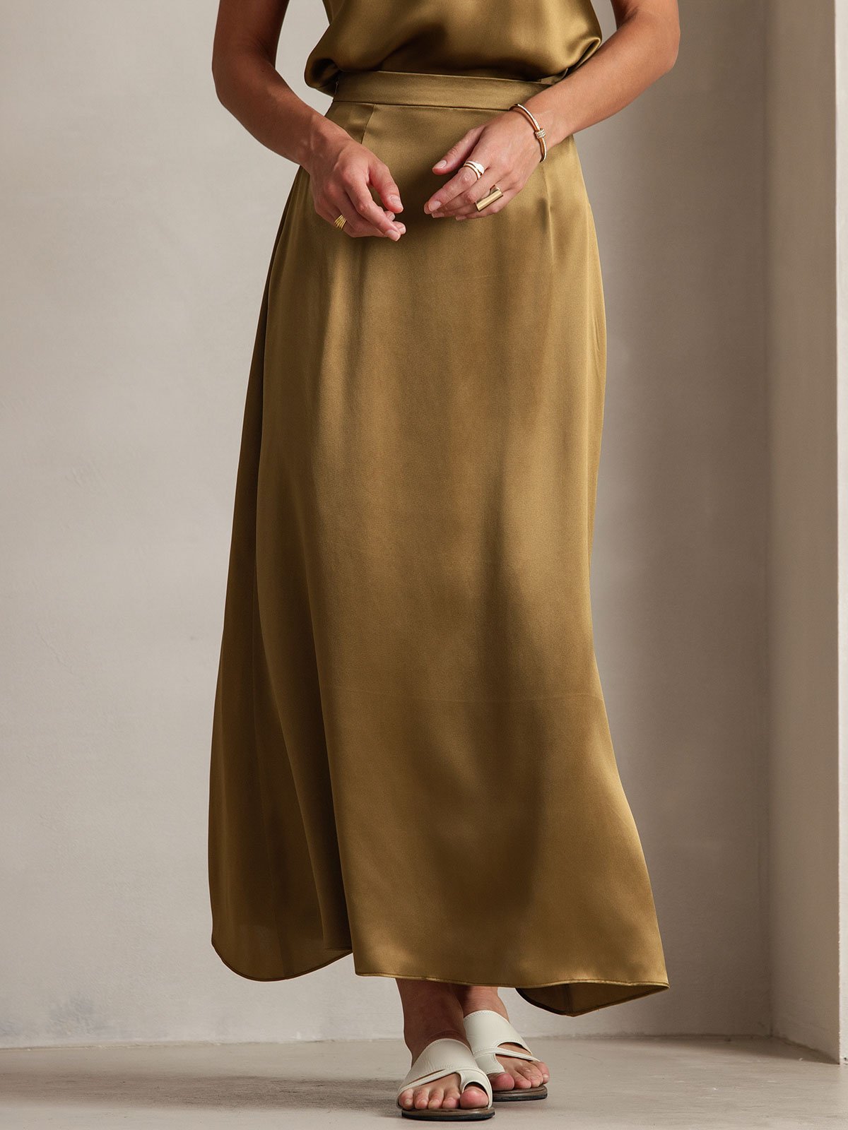[Marrone] SilkSilky-IT 19Momme Seta Skirt 003