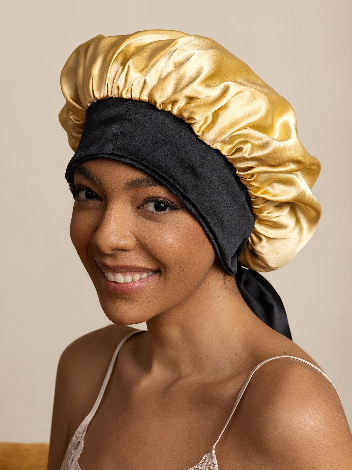 SilkSilky-IT Seta pura Sleep Cap Champagne 001