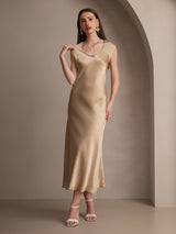 [Champagne] SilkSilky-IT Cap Sleeve Vestiti da donna 003