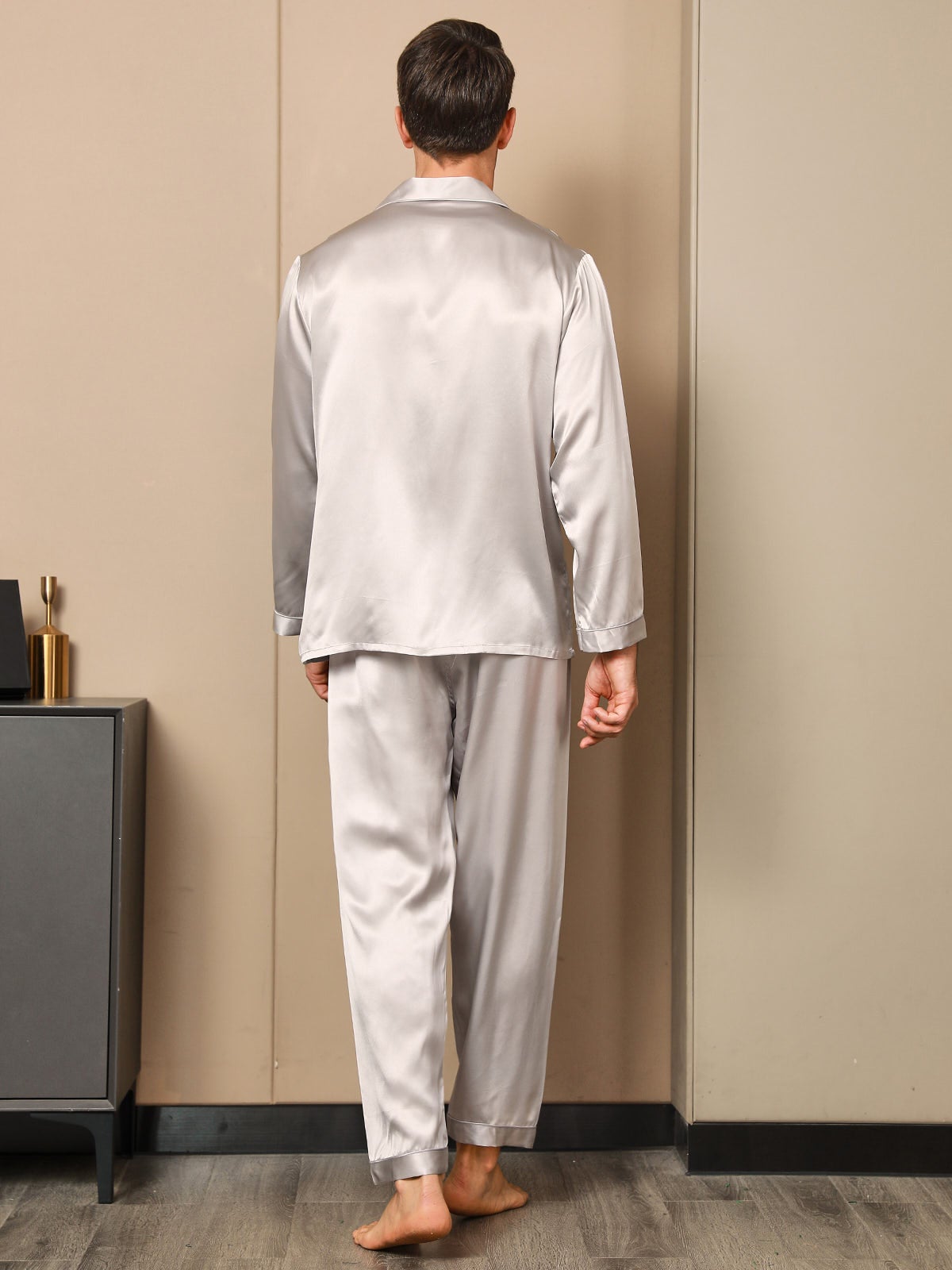 [Grigio] SilkSilky-IT 19Momme Seta pura Mens Pajamas 002