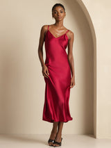[Vino] SilkSilky-IT Sleeveless V Neck Vestiti da donna 003