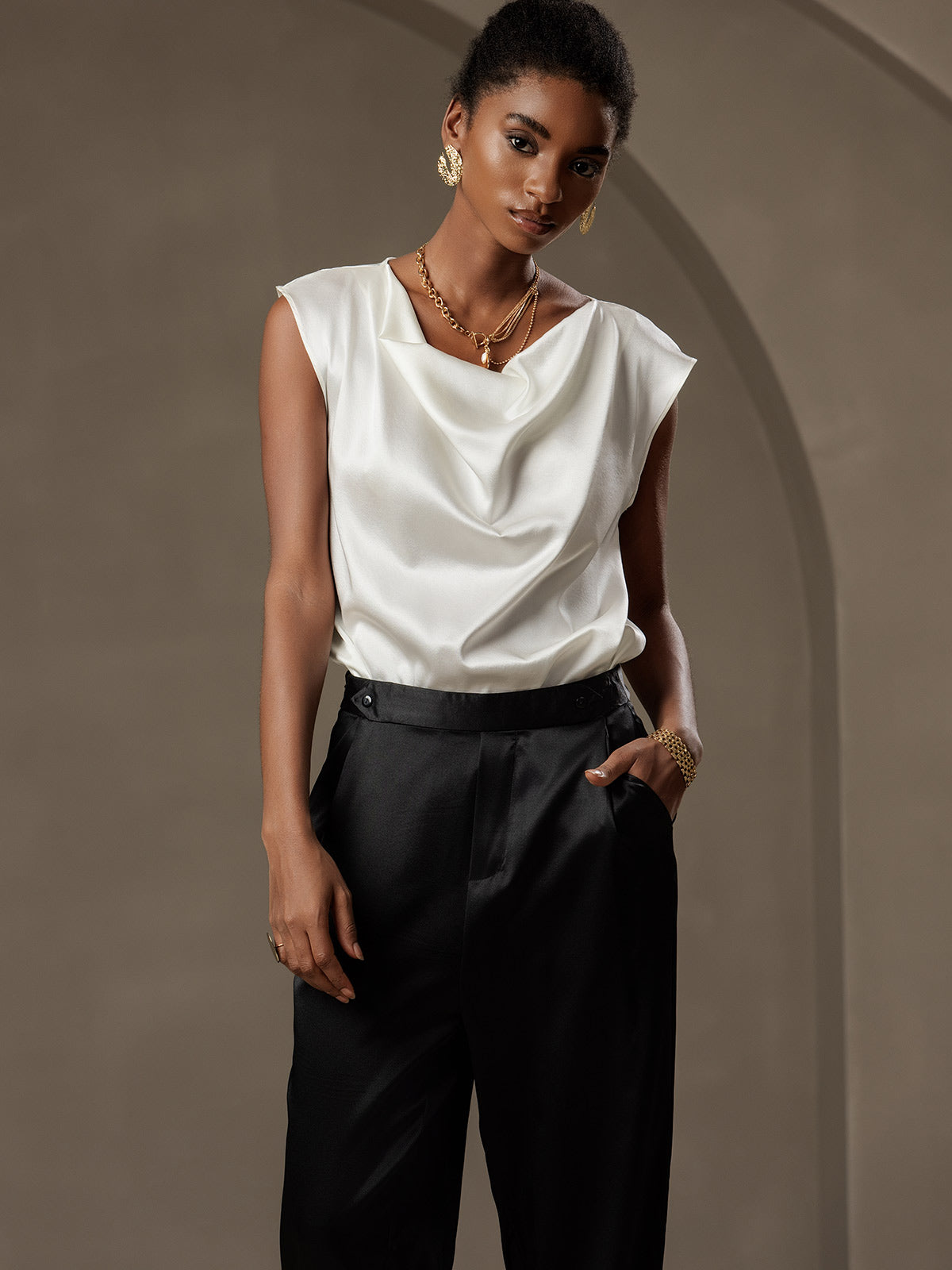 [Nero] SilkSilky-IT 19Momme Seta Womens Pants 005