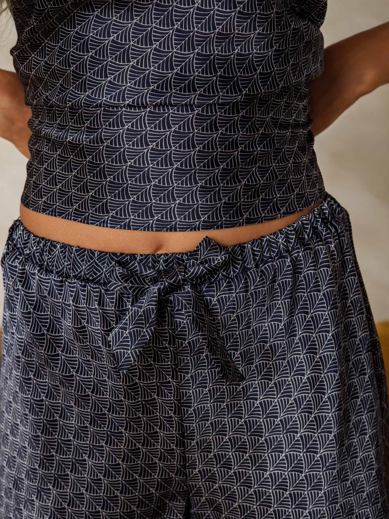 [Ginkgo Blu Navy] SilkSilky-IT Seta pura Camisole Set 006