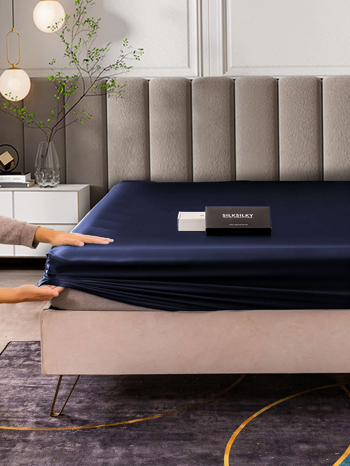 [Blu Scuro] SilkSilky-IT 25Momme Seta pura Sheet 005