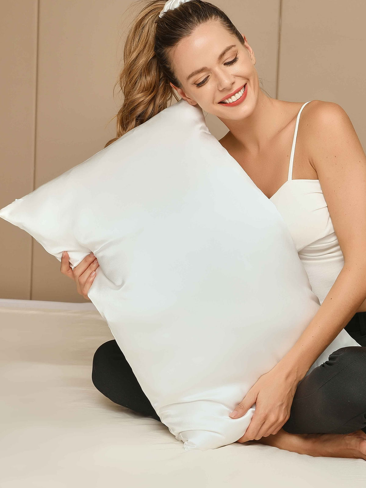 [Bianco] SilkSilky-IT 22Momme Seta pura Pillowcase 005