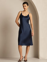 [Blu Scuro] SilkSilky-IT Sleeveless Collo a U Vestiti da donna 003