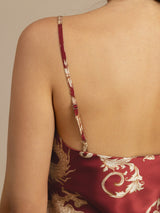[Drago Vino] SilkSilky-IT Spaghetti Strap V Neck Set di Bretelle 005