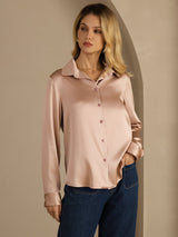 [Toscana] SilkSilky-IT Long Sleeve Lapel Collar Camicie da donna 002