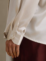 [Grigio Chiaro] SilkSilky-IT Long Sleeve High Neck Bluse 005
