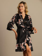 [Nero] SilkSilky-IT 3/4 Sleeve Vestaglia da donna 008