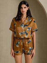 [Leone Marrone] SilkSilky-IT Short Sleeve Notch Collar Pigiami da donna 004