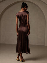 [Caffè] SilkSilky-IT Cap Sleeve Vestiti da donna 002